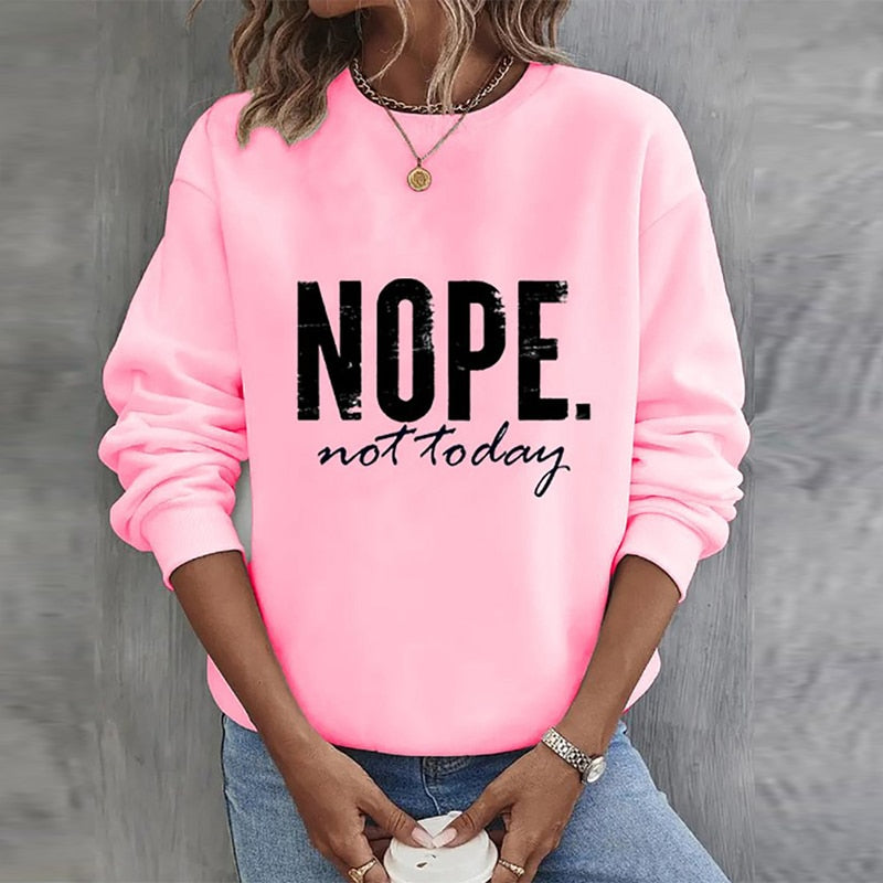 Long Sleeve Vintage Letter Pattern Loose Sweatshirt