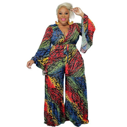 Plus Size Loose Long Sleeve Jumpsuit