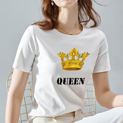 Queen Crown Pattern Print T-shirt