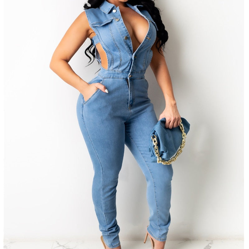 Plus Size Skinny Jean Overalls