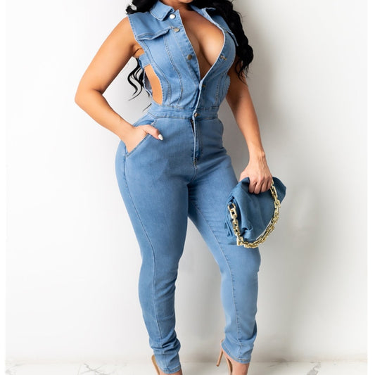 Plus Size Skinny Jean Overalls