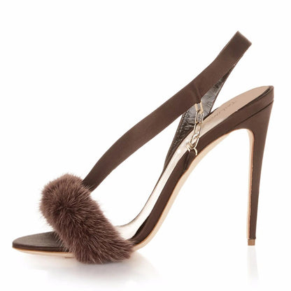 High Furry Luxurious Stilettos With Chain