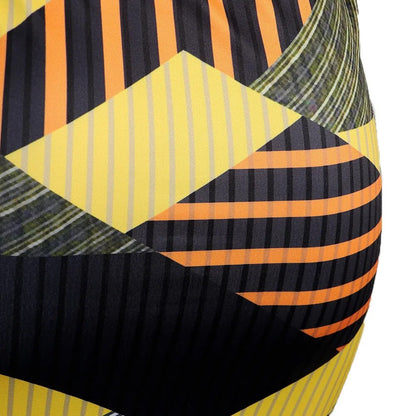 Geometric Stripe Print Hollow Out Pencil Dress