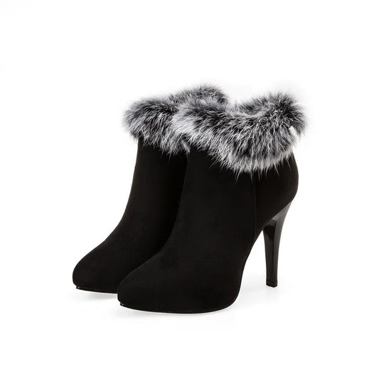 Pointed Toe Sexy Ankle Winter Snow Heeled Boots