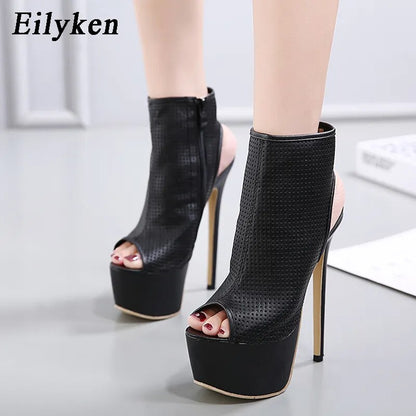 Eilyken Peep Toe Cut-out Thin Heel Gladiator Sandals