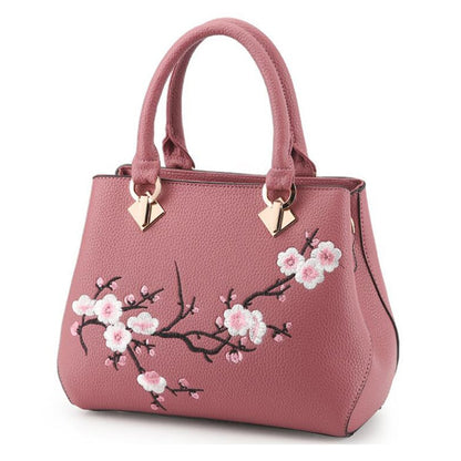 TIZZYDE Embroidered Cherry Blossom Handbag