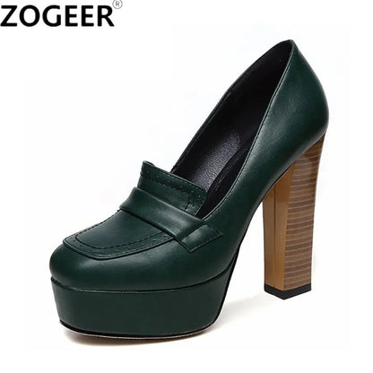 Zogeer Super High Round Toe Platform Heels