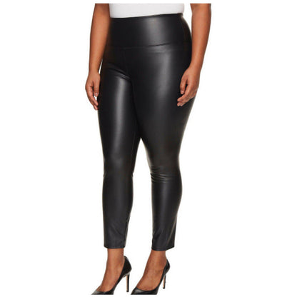 Plus Size Leather Super Stretchy Spandex Tummy Control Oversized Pants