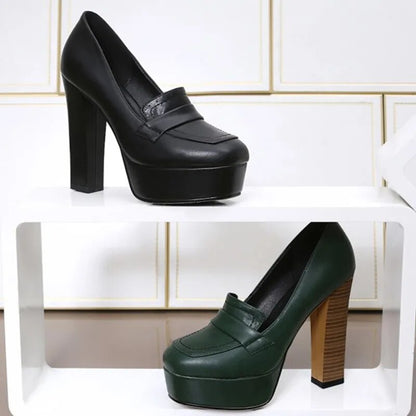 Zogeer Super High Round Toe Platform Heels