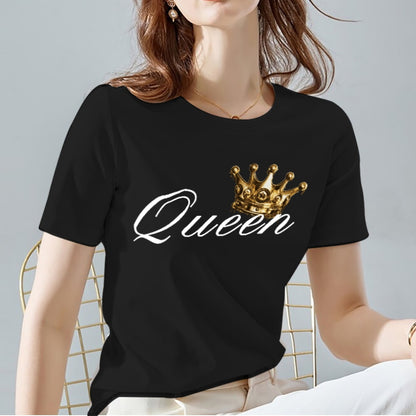 Queen Crown Pattern Print T-shirt