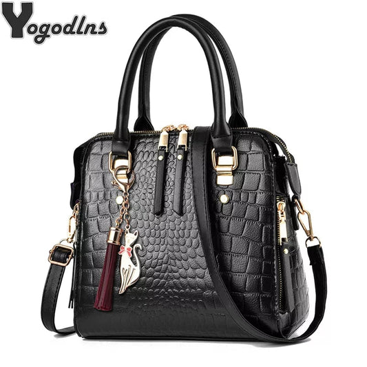 Luxury Alligator Leather Tasseled Shoulder Messenger Bags