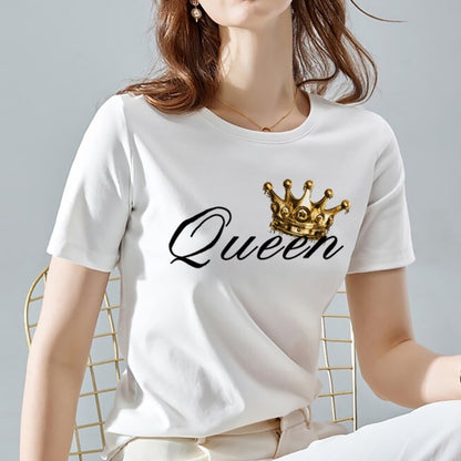 Queen Crown Pattern Print T-shirt