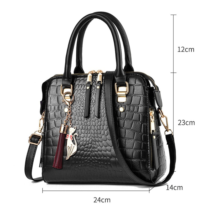 Luxury Alligator Leather Tasseled Shoulder Messenger Bags