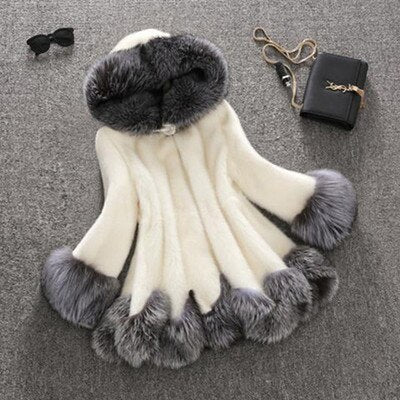 Plus Size Faux Fur Mink Coat