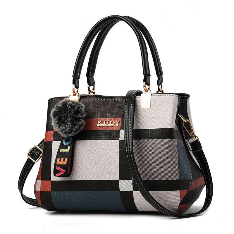 Patchwork Zipper Casual Tote Bag