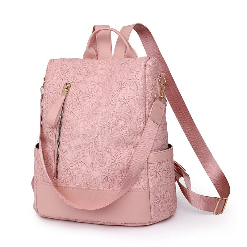 Soft Leather Stitching Anti-theft Fashion Backpack