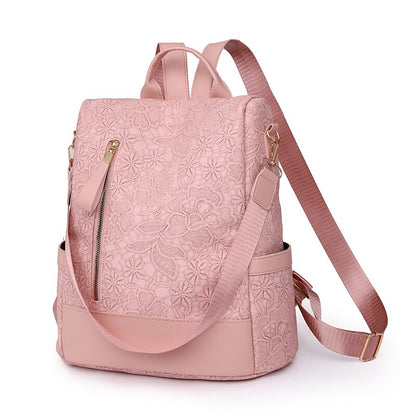 Soft Leather Stitching Anti-theft Fashion Backpack