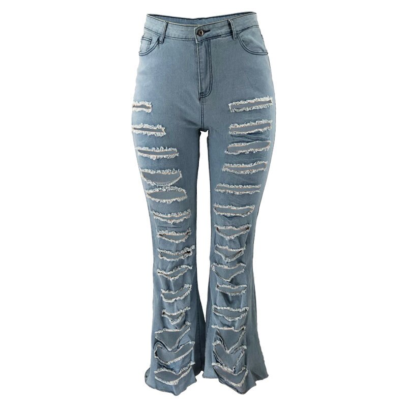 Plus Size Washed Ripped Jeans