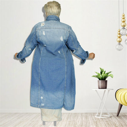 Plus Size Denim Winter Coat