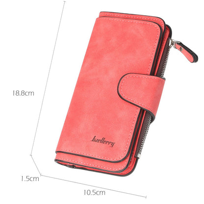 Fashion Long Leather Card Holder Zipper Wallet