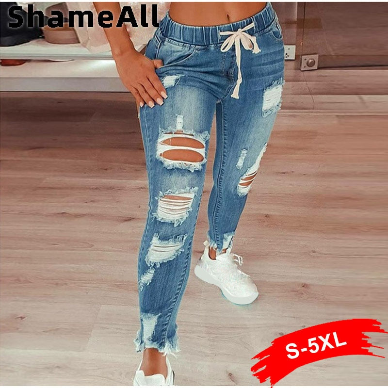 Plus Size Ripped Skinny Jeans