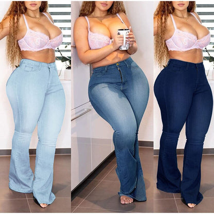 Plus Size Stretchy Flare Jeans