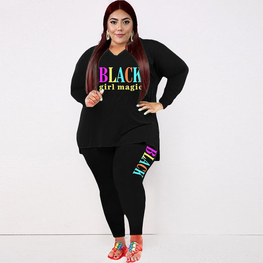 Winter Plus Size Sporty Long Sleeve Pants Suit