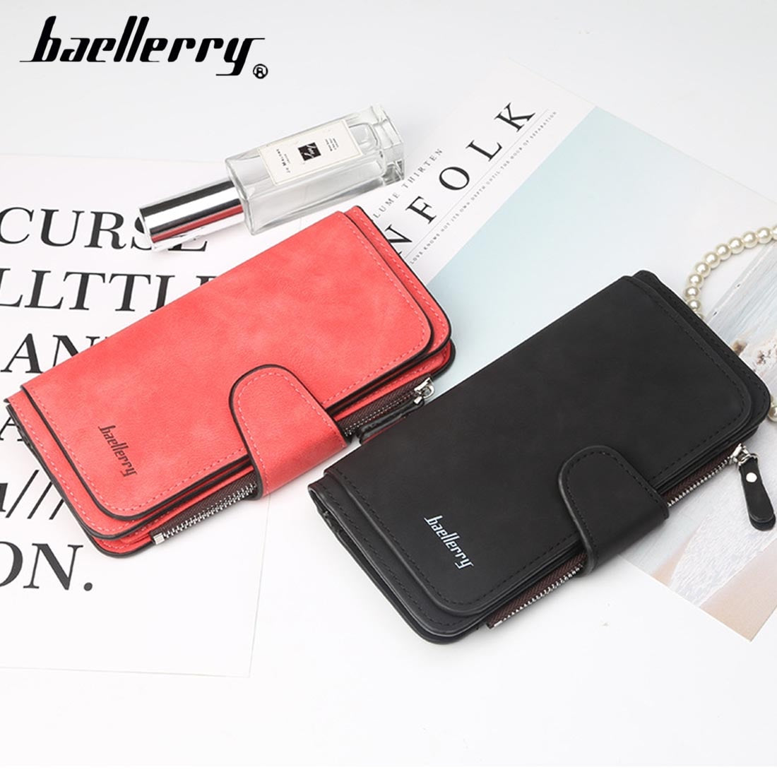 Fashion Long Leather Card Holder Zipper Wallet