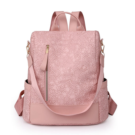 Soft Leather Stitching Anti-theft Fashion Backpack