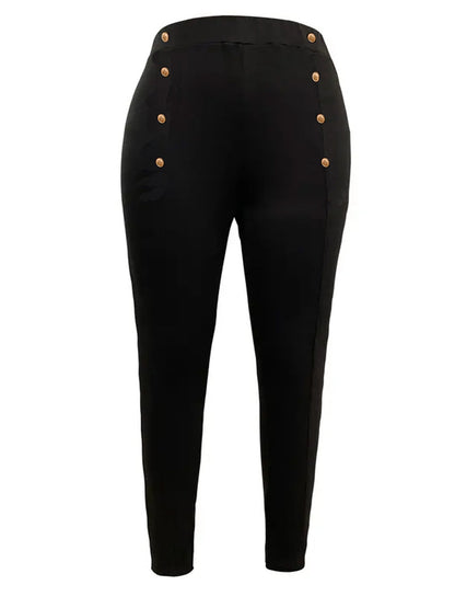 Plus Size High-Waisted Thin Double-Breasted Pants