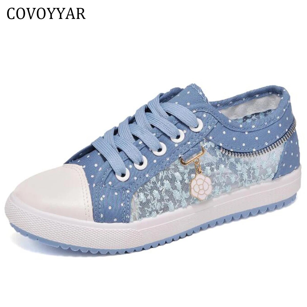 Breathable Lace Cut Out Casual Canvas Shoes