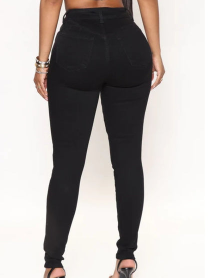 Mid Waist Skinny Stretchy Jeans