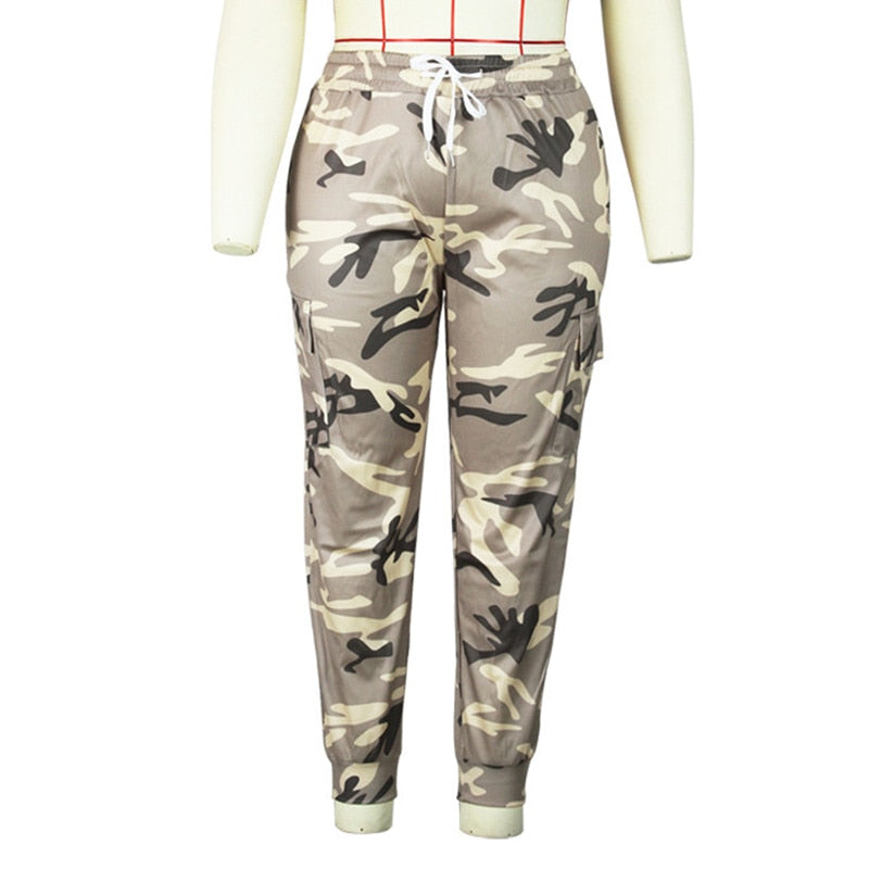 Plus Size Camouflage Print Loose Sweatpants