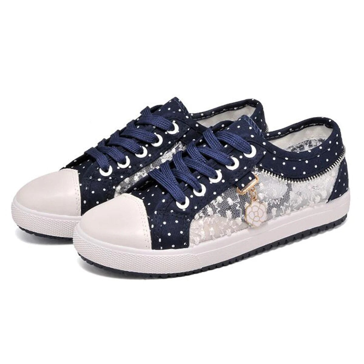 Breathable Lace Cut Out Casual Canvas Shoes