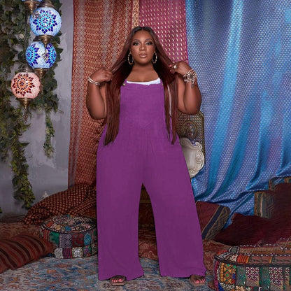 Plus Size Sleeveless Pocket Jumpsuit