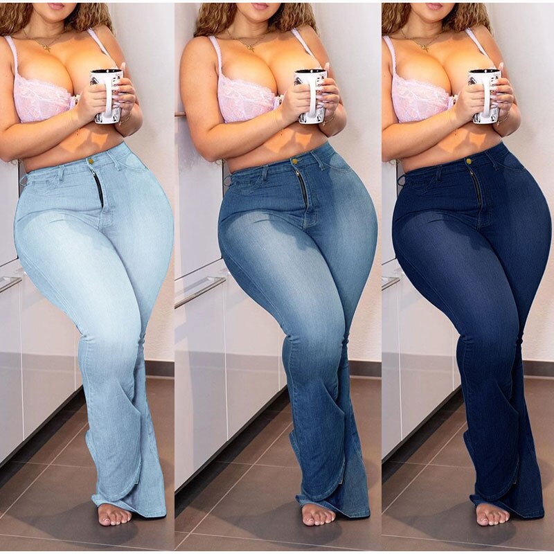 Plus Size Stretchy Flare Jeans