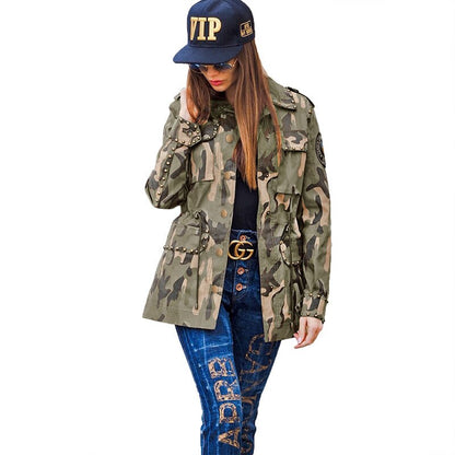 Plus Size Camouflage Coat