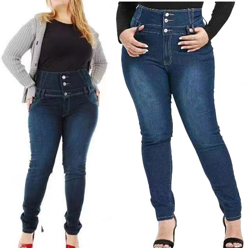 Plus Size Button Up Skinny  Jeans