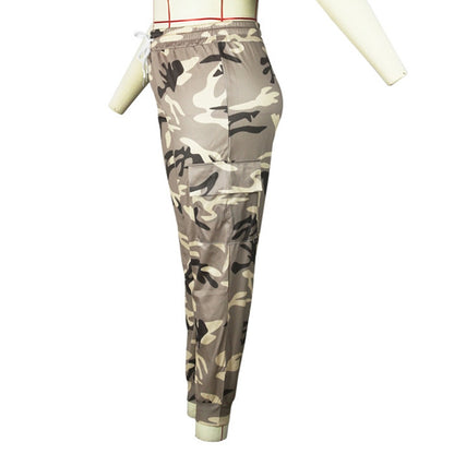 Plus Size Camouflage Print Loose Sweatpants