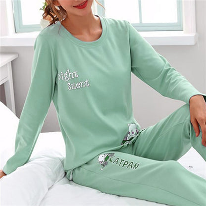 Cartoon Cotton Autumn Long-sleeved Loose Casual Pajamas