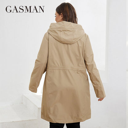 Autumn Plus Size Mid-Length Trench Coat