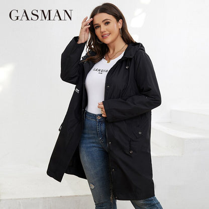 Autumn Plus Size Mid-Length Trench Coat