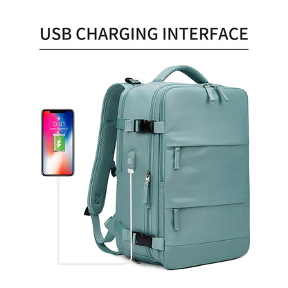 USB charging Waterproof Laptop Backpack With shoe bag