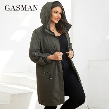 Autumn Plus Size Mid-Length Trench Coat