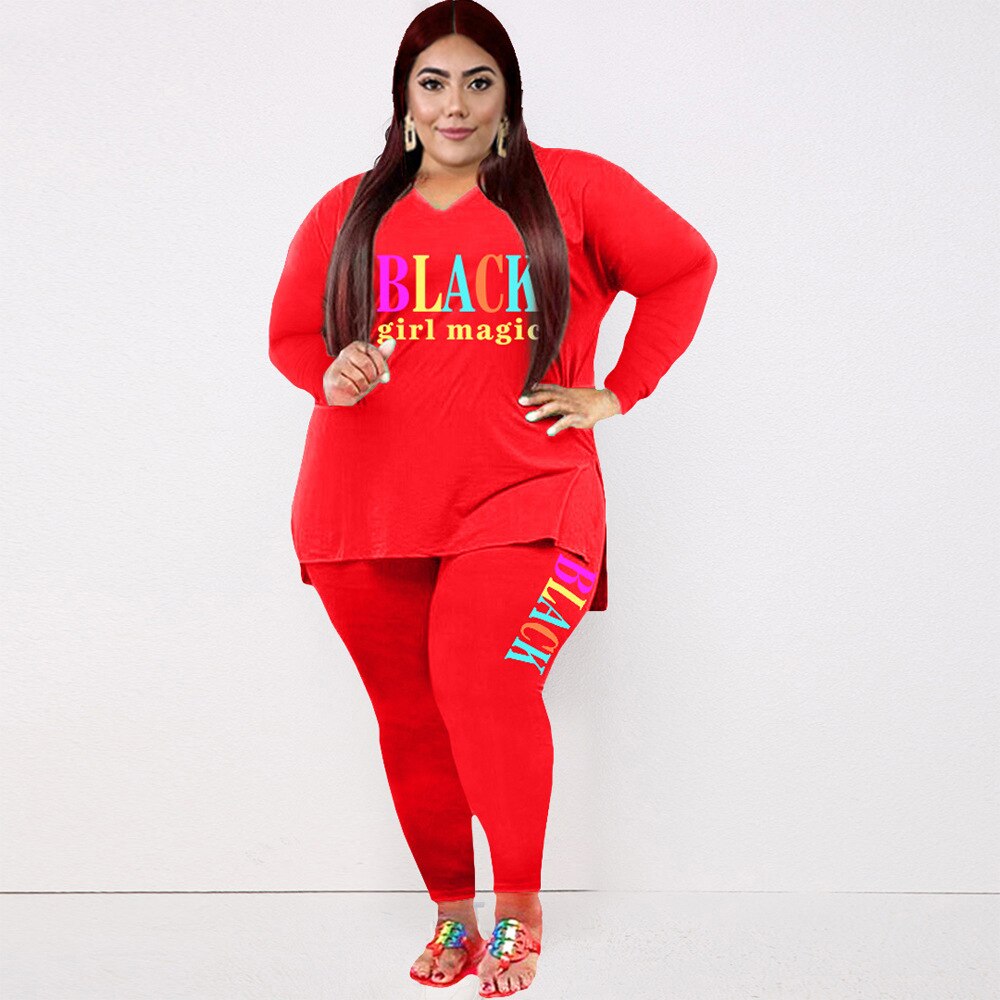 Winter Plus Size Sporty Long Sleeve Pants Suit