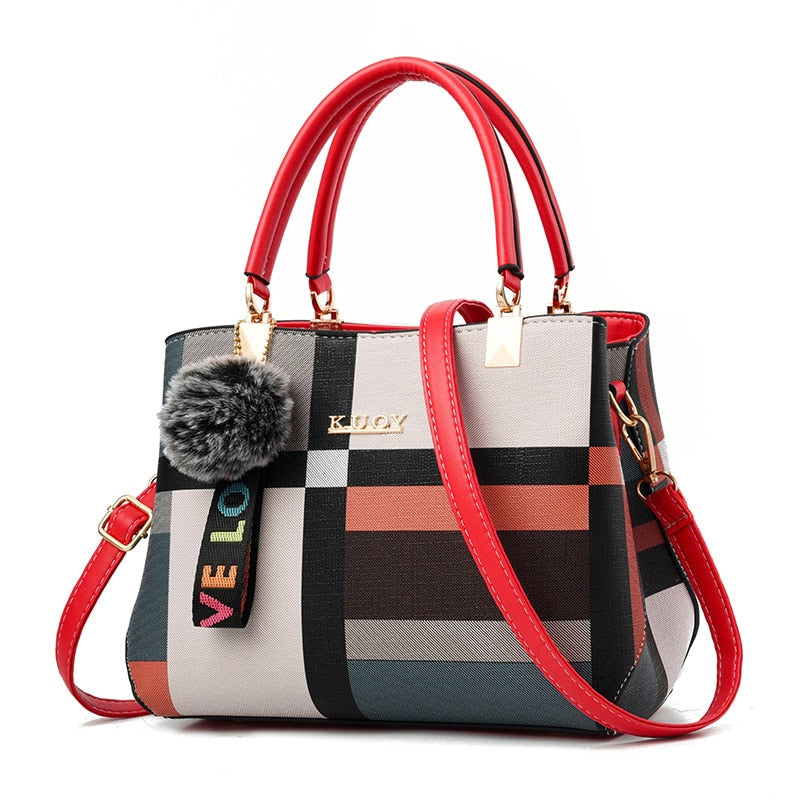 Patchwork Zipper Casual Tote Bag