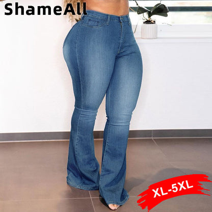 Plus Size Stretchy Flare Jeans