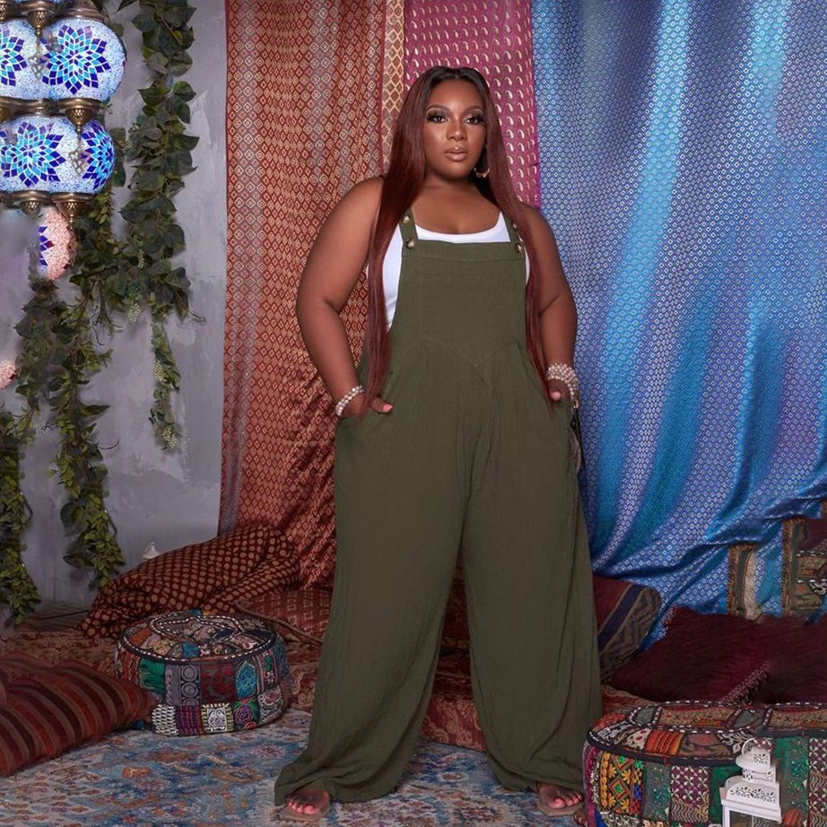 Plus Size Sleeveless Pocket Jumpsuit