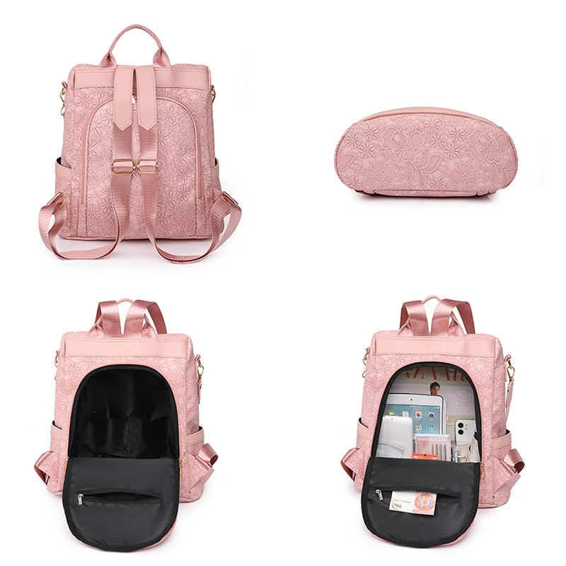 Soft Leather Stitching Anti-theft Fashion Backpack