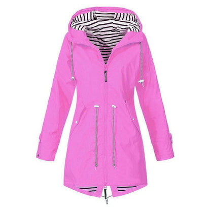 Plus Size Hooded Long Fall Trench Coat